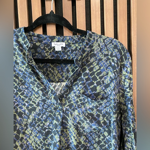 Splendid | Long Sleeve Shirt | Size S | Blue, Green Snakeskin - Picture 3 of 4